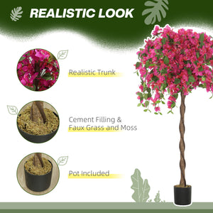 Set Of 2 Decorative Artificial Plants, Murraya Flowers In Pots, Fake Plants For Home Indoor Decor, 120cm, Red - Image 5