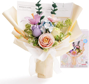 ROBOTIME 3D Plastic Flower Puzzle, Spring Time Bouquet DIY Model Kits For Gift AF01J - Image 1