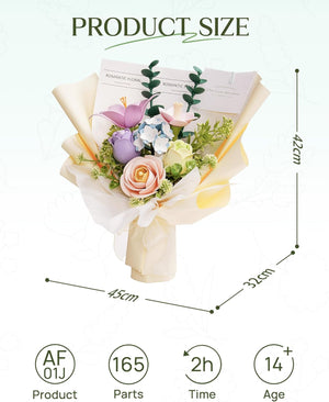ROBOTIME 3D Plastic Flower Puzzle, Spring Time Bouquet DIY Model Kits For Gift AF01J - Image 5