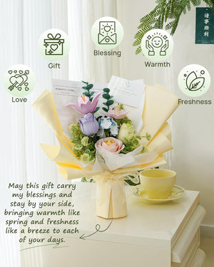 ROBOTIME 3D Plastic Flower Puzzle, Spring Time Bouquet DIY Model Kits For Gift AF01J - Image 9