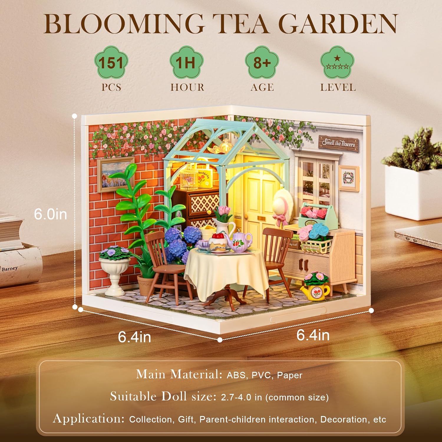 ROBOTIME DIY Miniature House Kit Dollhouse Model Building Craft