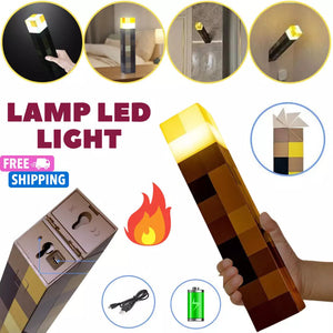 Minecraft Game Torch Lamp Led Night Light Home Decors USB Rechargeable Kids Gift - Image 4