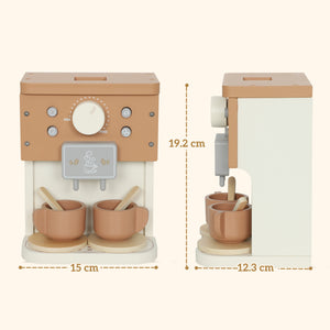 Kids Wooden Coffee Machine Toy, Pretend Play Kitchen Accessories Gift For Boys And Girls Ages 3+ - Image 2