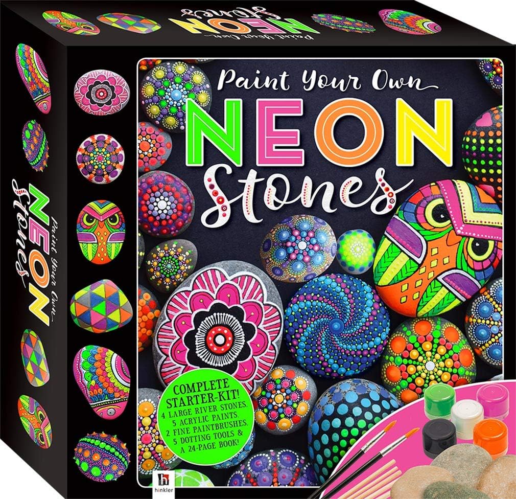 Hinkler Paint Your Own Neon Stones Rock Painting Kit