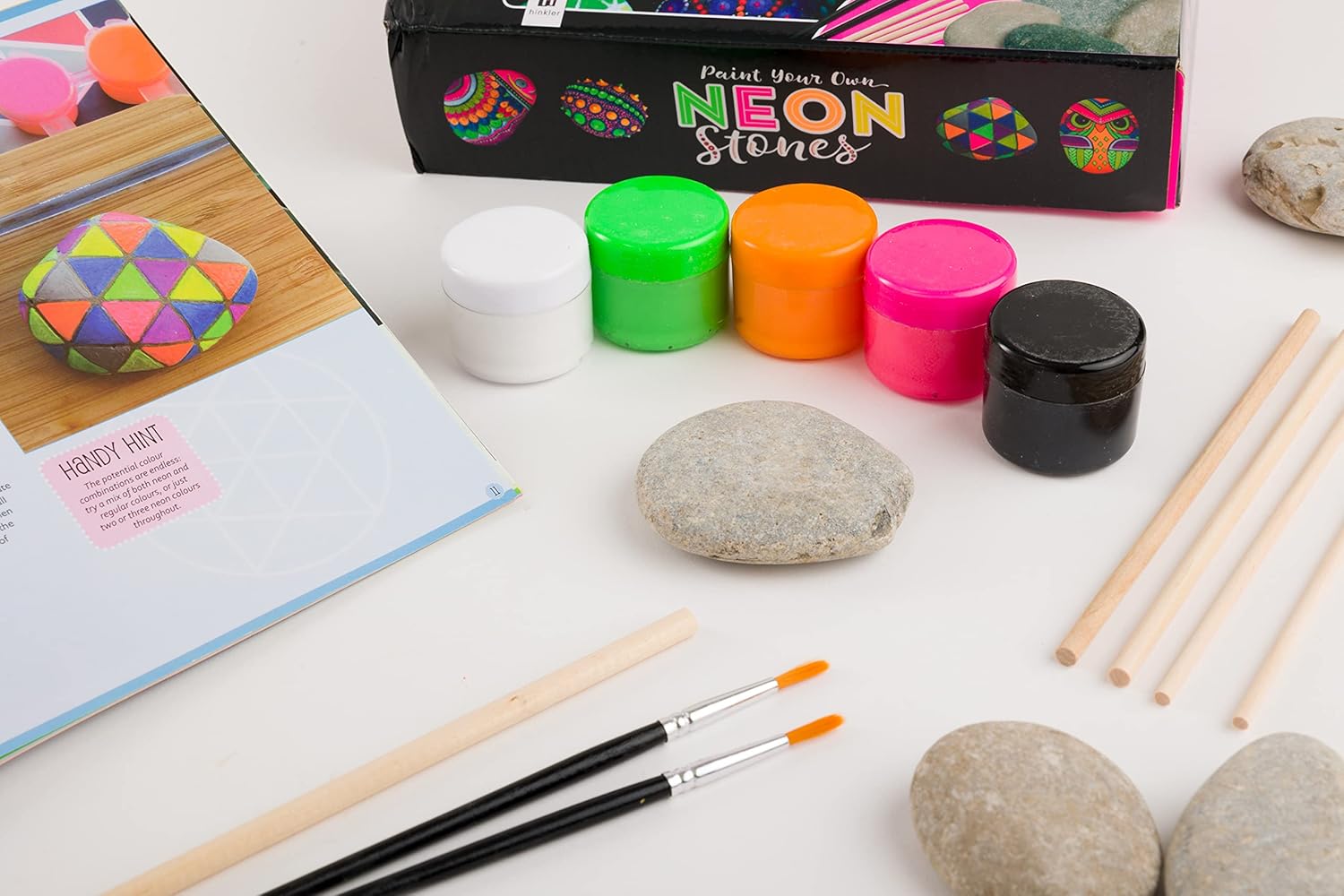 Hinkler Paint Your Own Neon Stones Rock Painting Kit