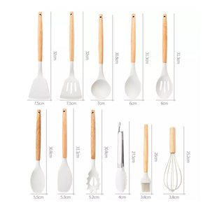 19pcs Set Non-Stick Silicone Kitchen Utensil Spatula Spoon Cooking Cookware Gift - Image 3