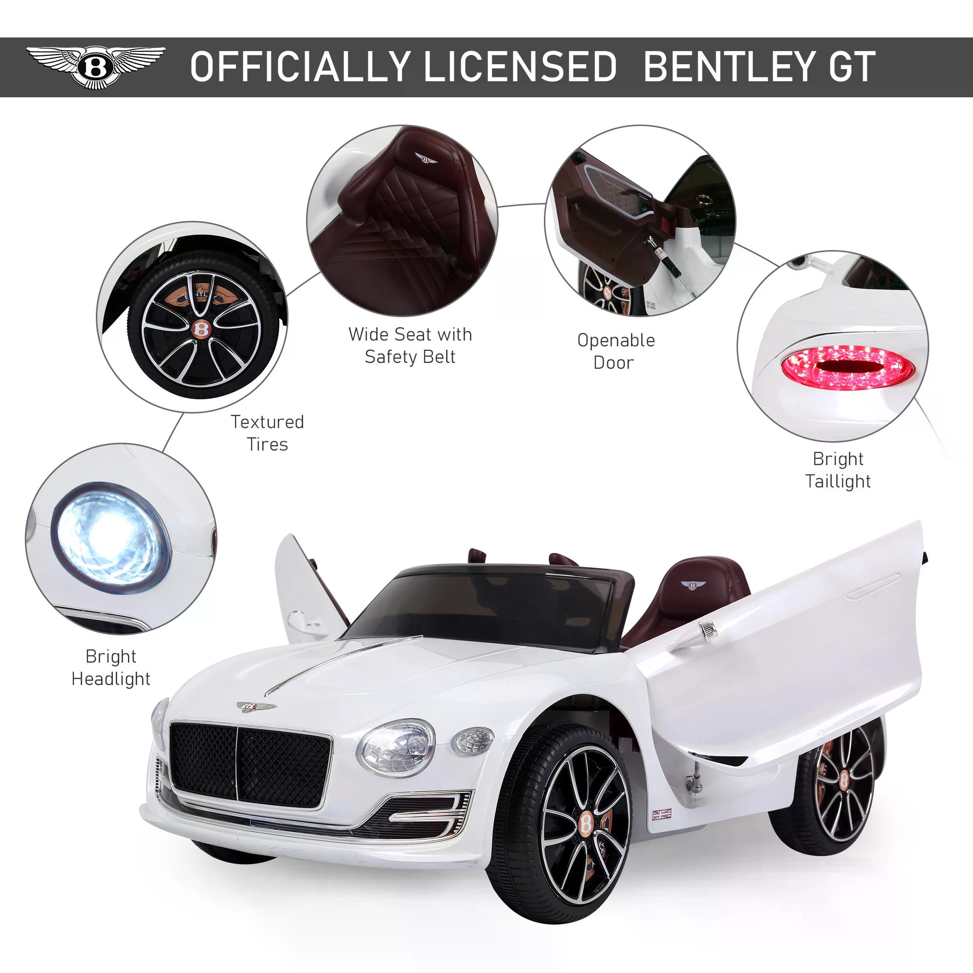 Kids Electric Car Kids Ride On Toys W/ LED Lights-White