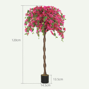 Set Of 2 Decorative Artificial Plants, Murraya Flowers In Pots, Fake Plants For Home Indoor Decor, 120cm, Red - Image 4
